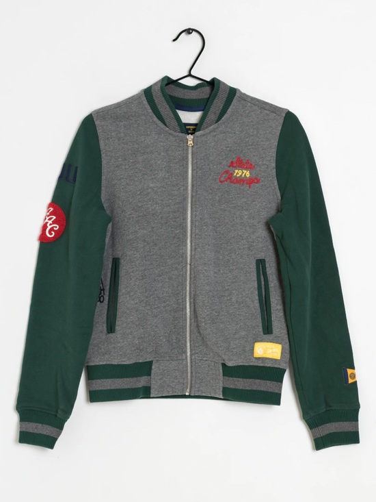 Superdry Other - Superdry varsity boys Gray Green Jacket embroidered US 6 M Small